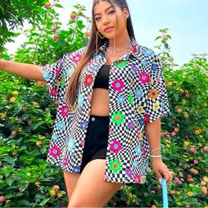 SHEIN- 70’s Vibe Button down